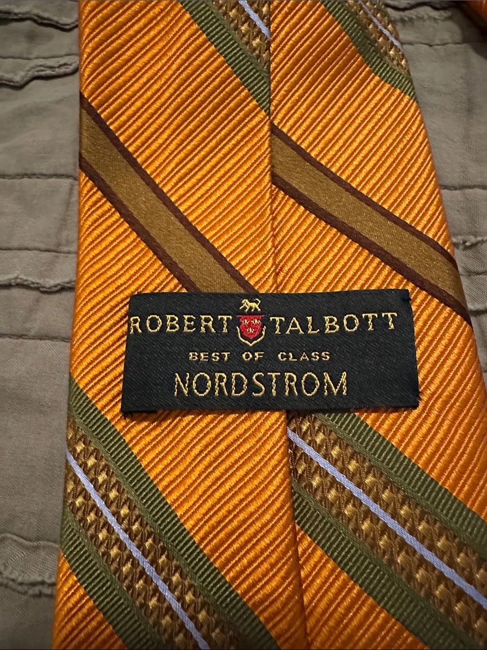 Robert Talbott Orange Striped Silk Tie